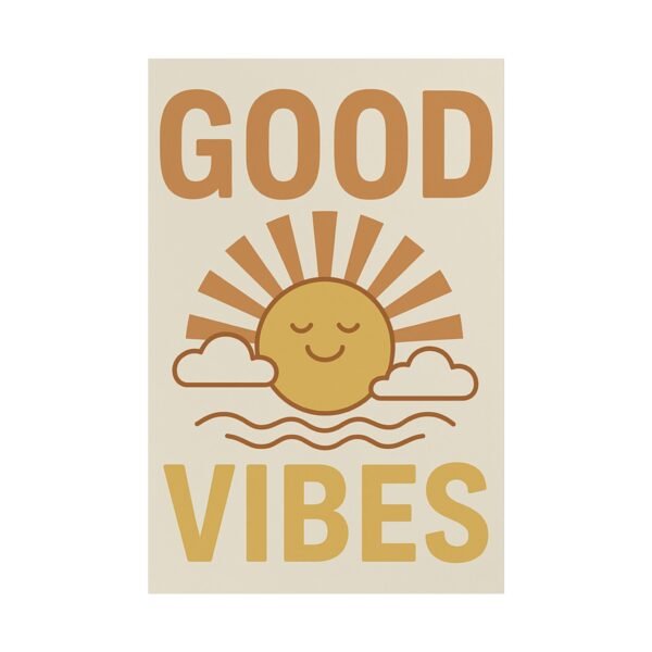 Good Vibes Poster – Retro Sunshine Wall Art for Positive & Uplifting Decor
