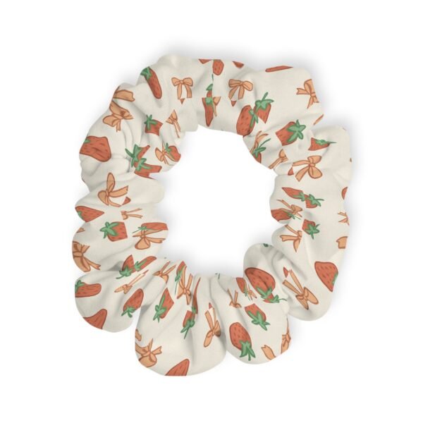 Strawberry & Bow Tie Scrunchie – Cute Pastel Hair Accessory for Everyday Style - Image 2