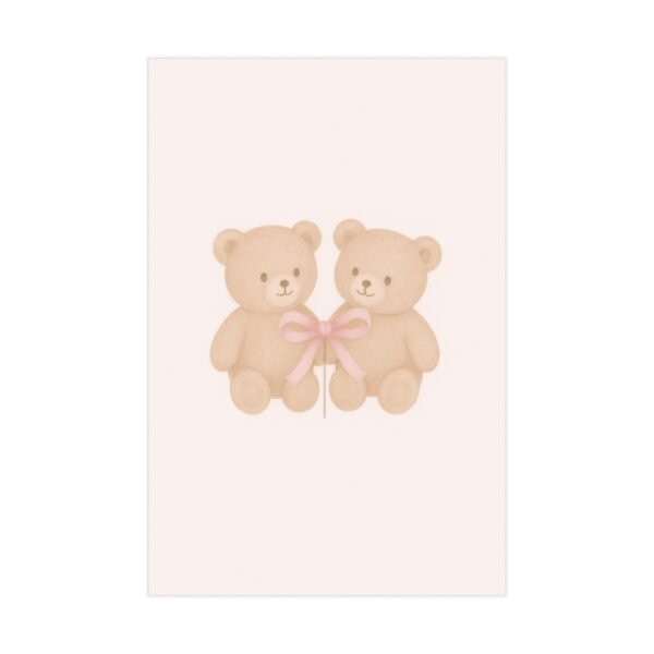 Coquette Teddy Bear Poster, Printable Coquette Art, College Sign, Aesthetic Wall Art, Printable Wall Art - Image 2