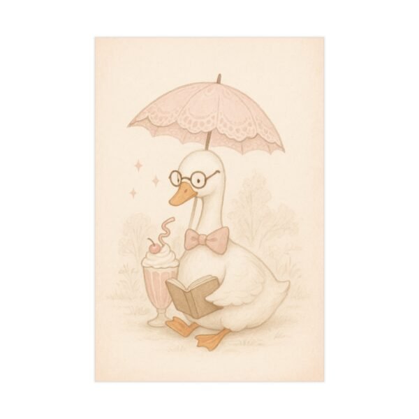 Silly Goose With Glasses Wall Art Cute, Poster Beige Nursery Decor, Animal Printable, Coquette Room Decor - Image 2
