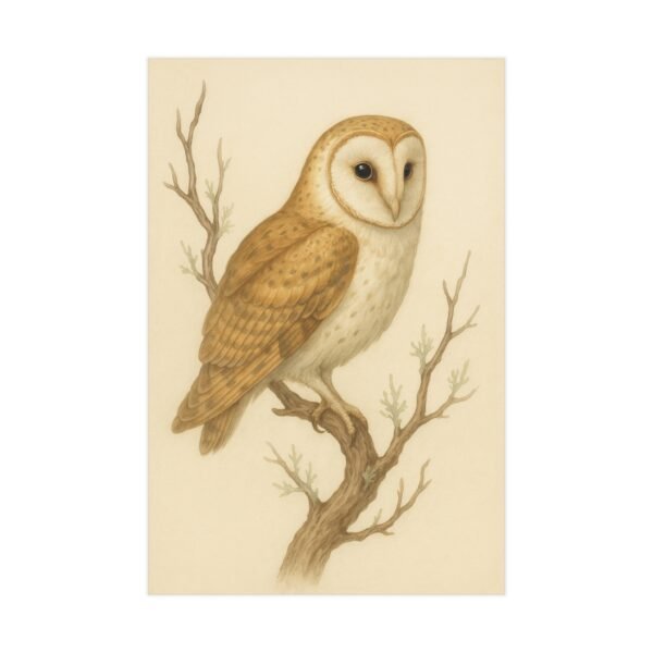 Bird Print, Barn Owl Print, 8x12 Bird Wall Art, Nature Bird Poster, Botanical Bird Illustration, Bird Art Print - Image 2
