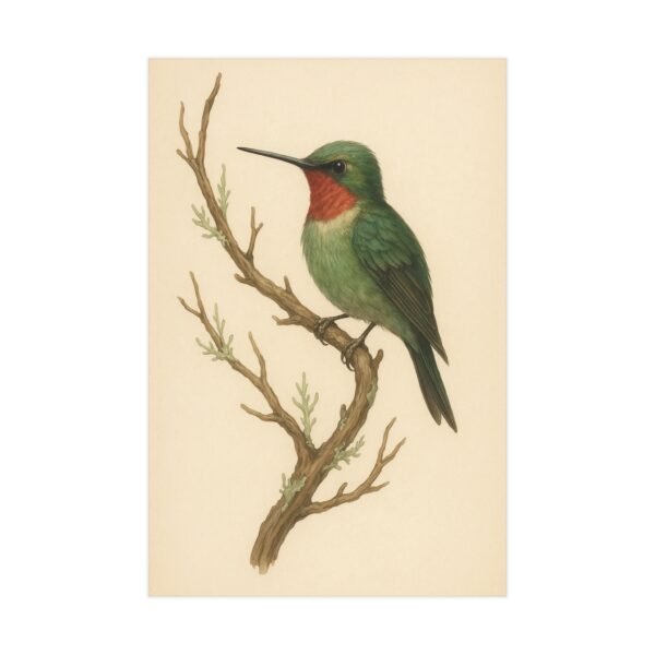 Bird Print, Hummingbird Print, 8x12 Bird Wall Art, Nature Bird Poster, Botanical Bird Illustration, Bird Art Print - Image 2