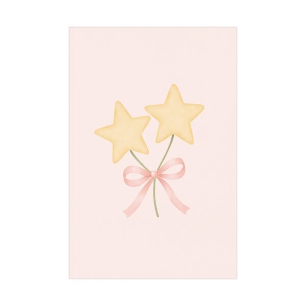Coquette Stars Poster, Printable Coquette Art, College Sign, Aesthetic Wall Art, Printable Wall Art - Image 2