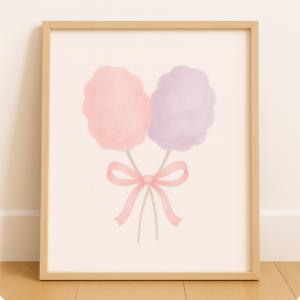 Coquette Cotton Candy Poster, Printable Coquette Art, College Sign, Aesthetic Wall Art, Printable Wall Art