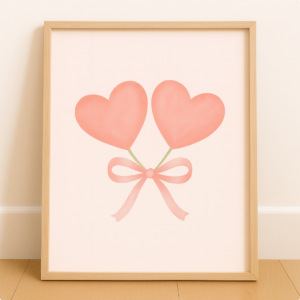 Coquette Heart Poster, Printable Coquette Art, College Sign, Aesthetic Wall Art, Printable Wall Art