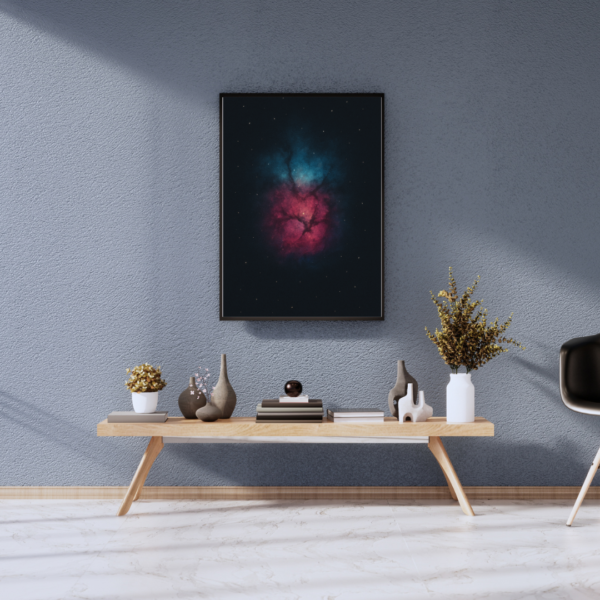 Trifid Nebula Wall Art Print – Colorful Deep Space Poster, Celestial Astronomy Decor