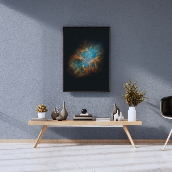 Crab Nebula Wall Art Print – Explosive Supernova Remnant Poster, Deep Space Astronomy Decor