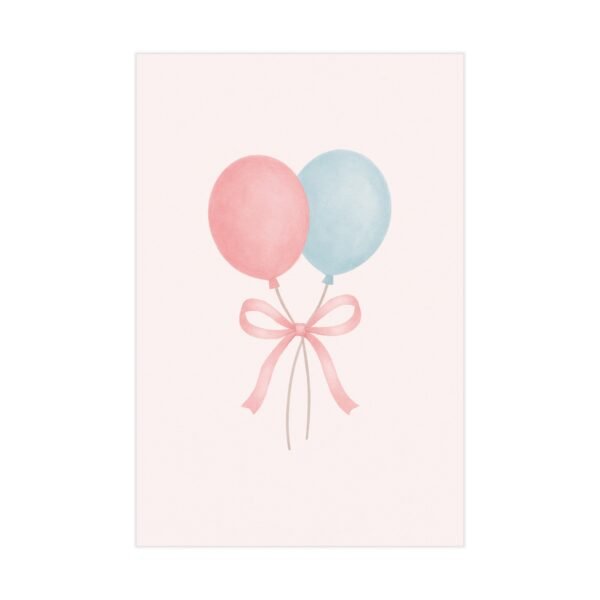 Coquette Balloon Poster, Printable Coquette Art, College Sign, Aesthetic Wall Art, Printable Wall Art - Image 2