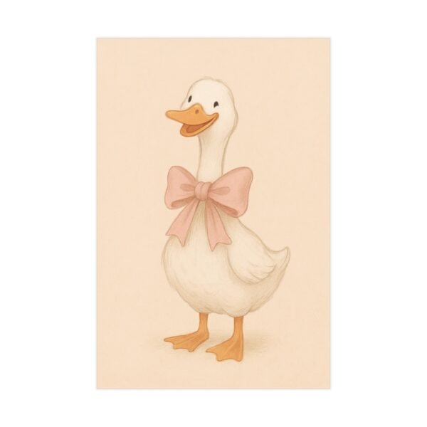 Silly Goose Wall Art Cute, Poster Beige Nursery Decor, Animal Printable, Coquette Room Decor - Image 2