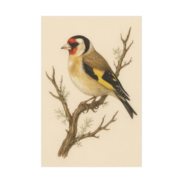 Bird Print, Goldfinch Print, 8x12 Bird Wall Art, Nature Bird Poster, Botanical Bird Illustration, Bird Art Print - Image 2