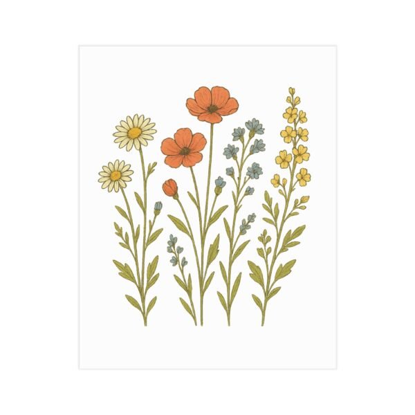 Wildflower Botanical Wall Art – Minimal Nature-Inspired Floral Print for Home Decor - Image 2